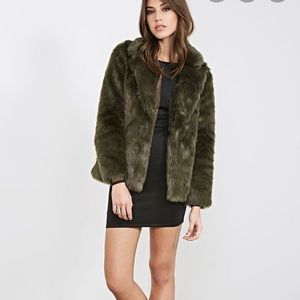 Forever21 premium label faux fur coat